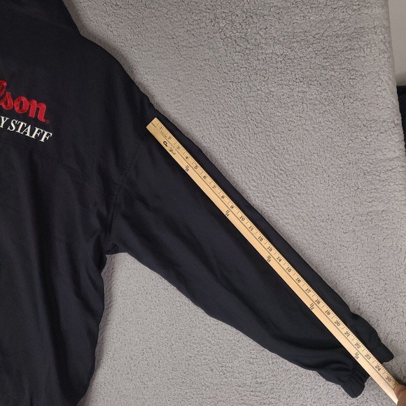 Vintage Wilson Jacket‎ Mens XL Black Advisory Staff Windbreaker Lined Full Zip - Picture 15 of 16